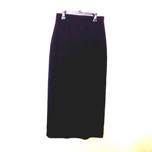 S.P.O. (Made in Canada) Black Column Skirt with Zippered Front Slit